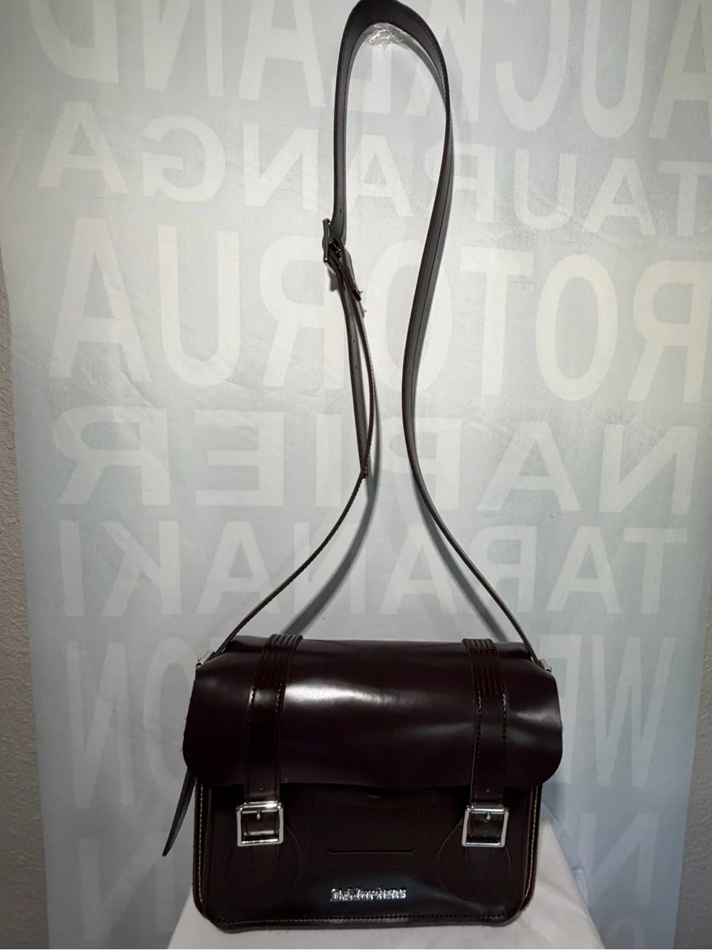 Dr. Martens classic burgundy 11 inch messenger bag